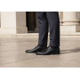 pantofi barbati eleganti negri din piele naturala fara siret GKR818EN